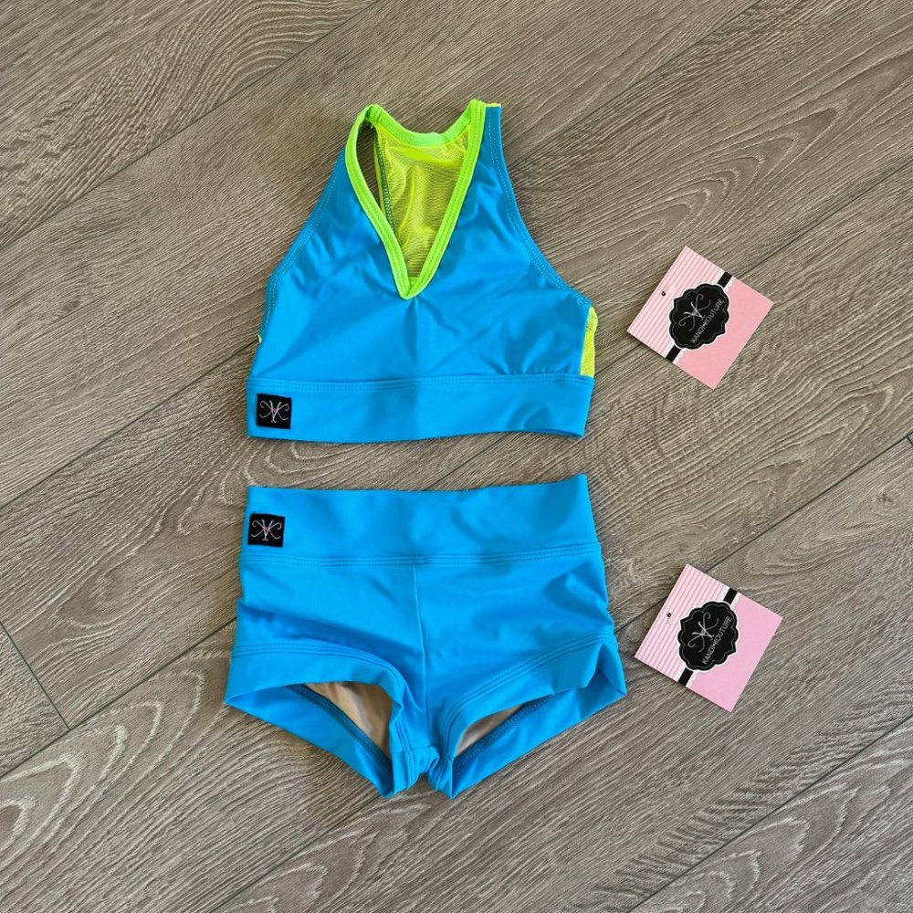 Kandi Kouture Like A Boss Set in Blue and Yellow Size CM